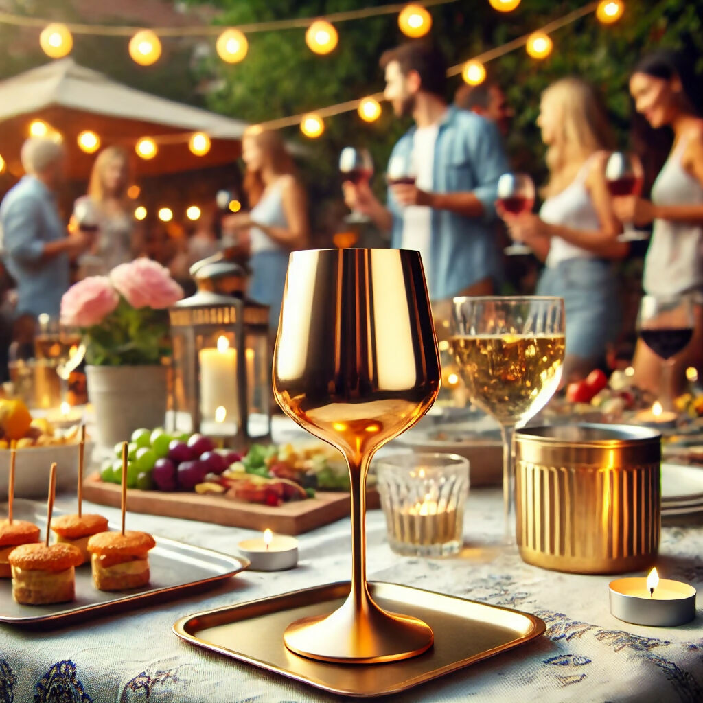 COOC Gold Stainless Steel Outdoor Wine Glass
