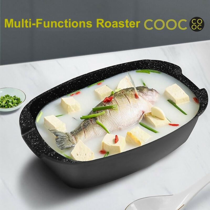 COOC Non stick roaster pan with aroma lid dishwasher safe