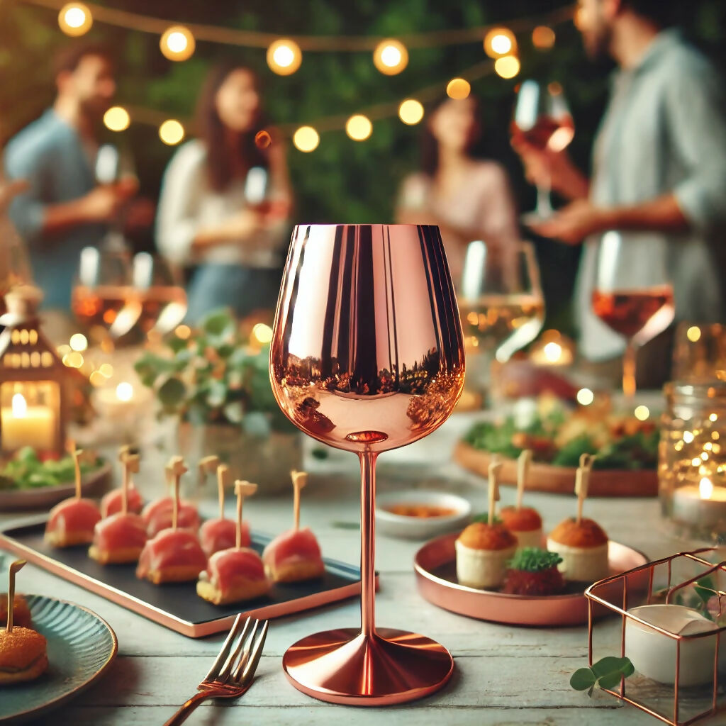 COOC Rose Gold Stainless Steel Outdoor Wine Glass