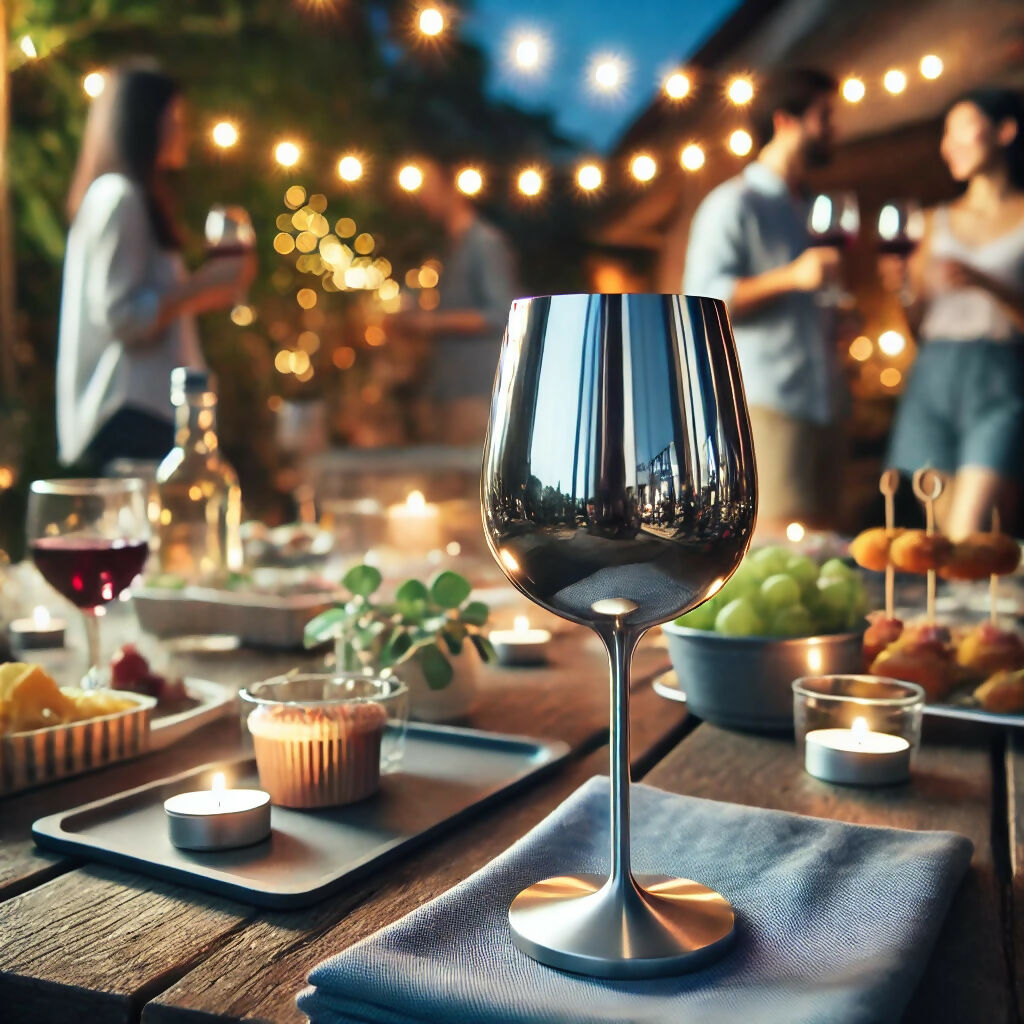 COOC Silver Stainless Steel Outdoor Wine Glass