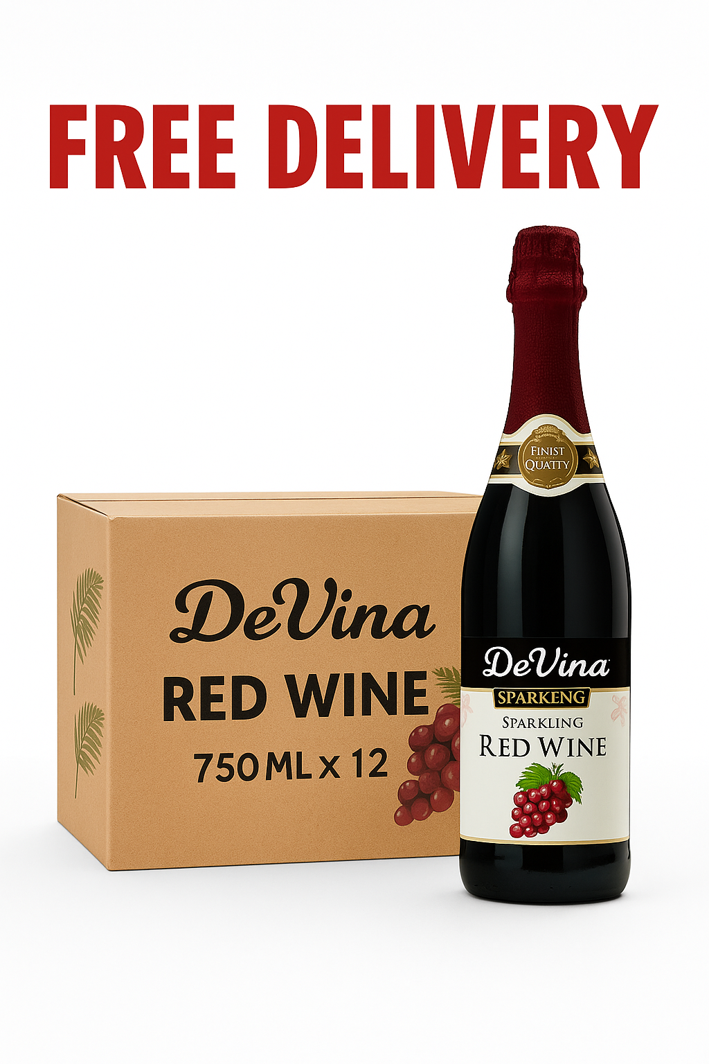 Alkoholfreier Devina Rotwein aus roten Trauben, 750 ml