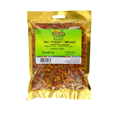 African Sun Ganze scharfe Paprika 70g