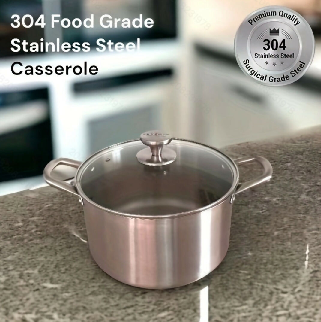 Yierle 24cm 304 double bottom stainless steel pot