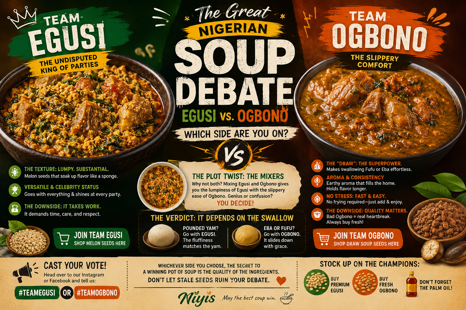 The Great Nigerian Soup Debate: Egusi vs. Ogbono – Which Side Are You On?