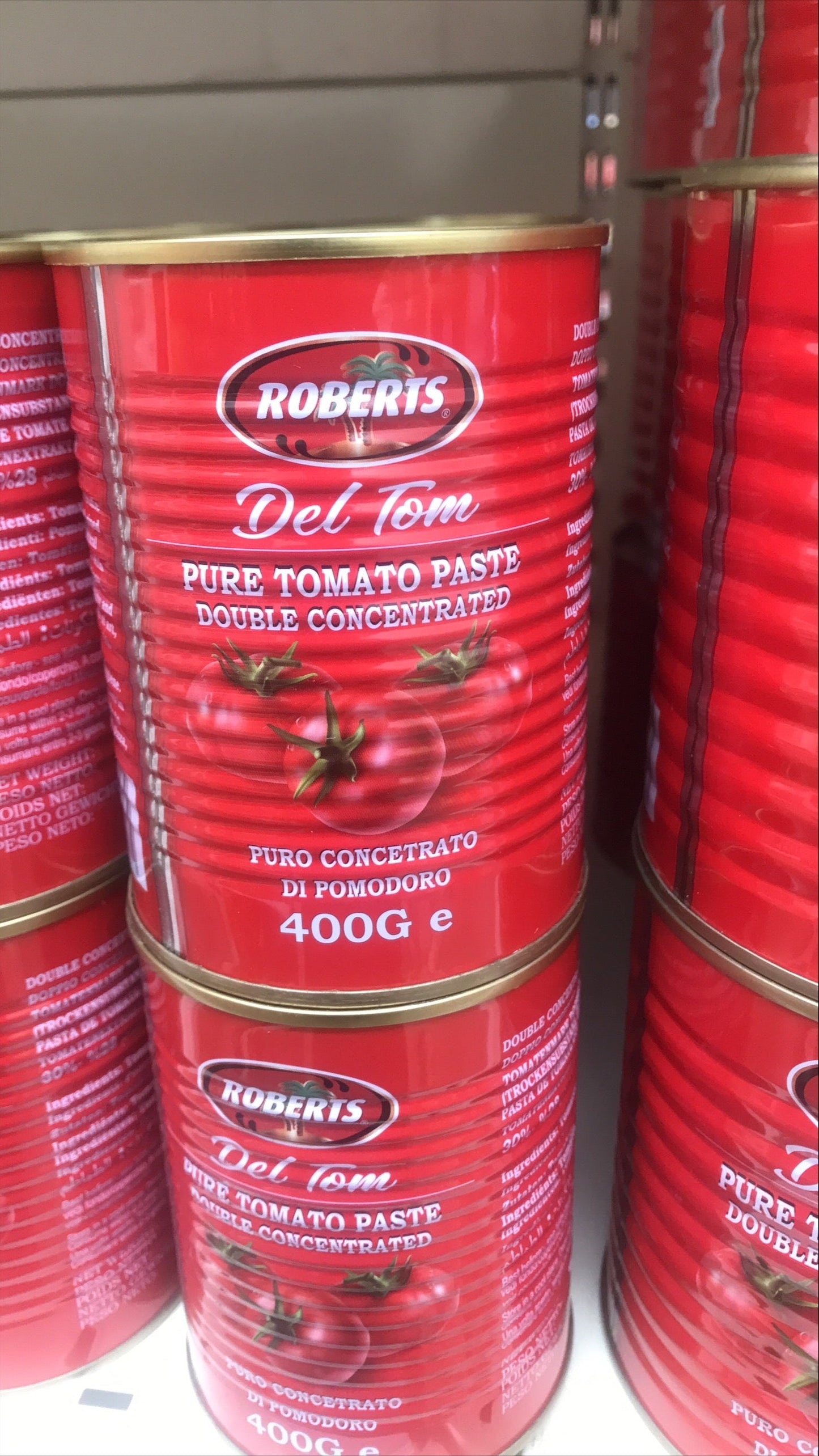 Roberts Del Tom Pure Tin Tomato Paste