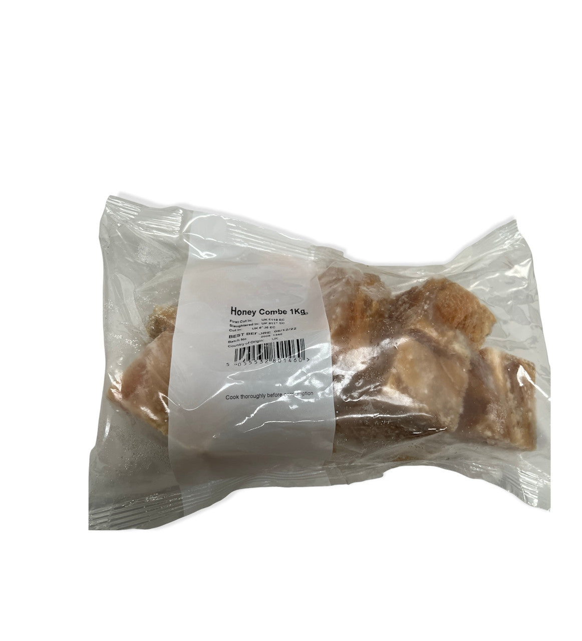 Packaged frozen honeycomb shaki