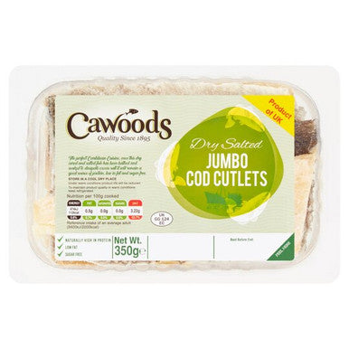 Cawoods Dry Salted Jumbo Cod Cutlets 350g